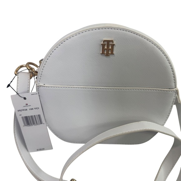 New‎ Tommy Hilfiger Women's Crossbody Bag White Round Circle Purse Handbag - Picture 2 of 14